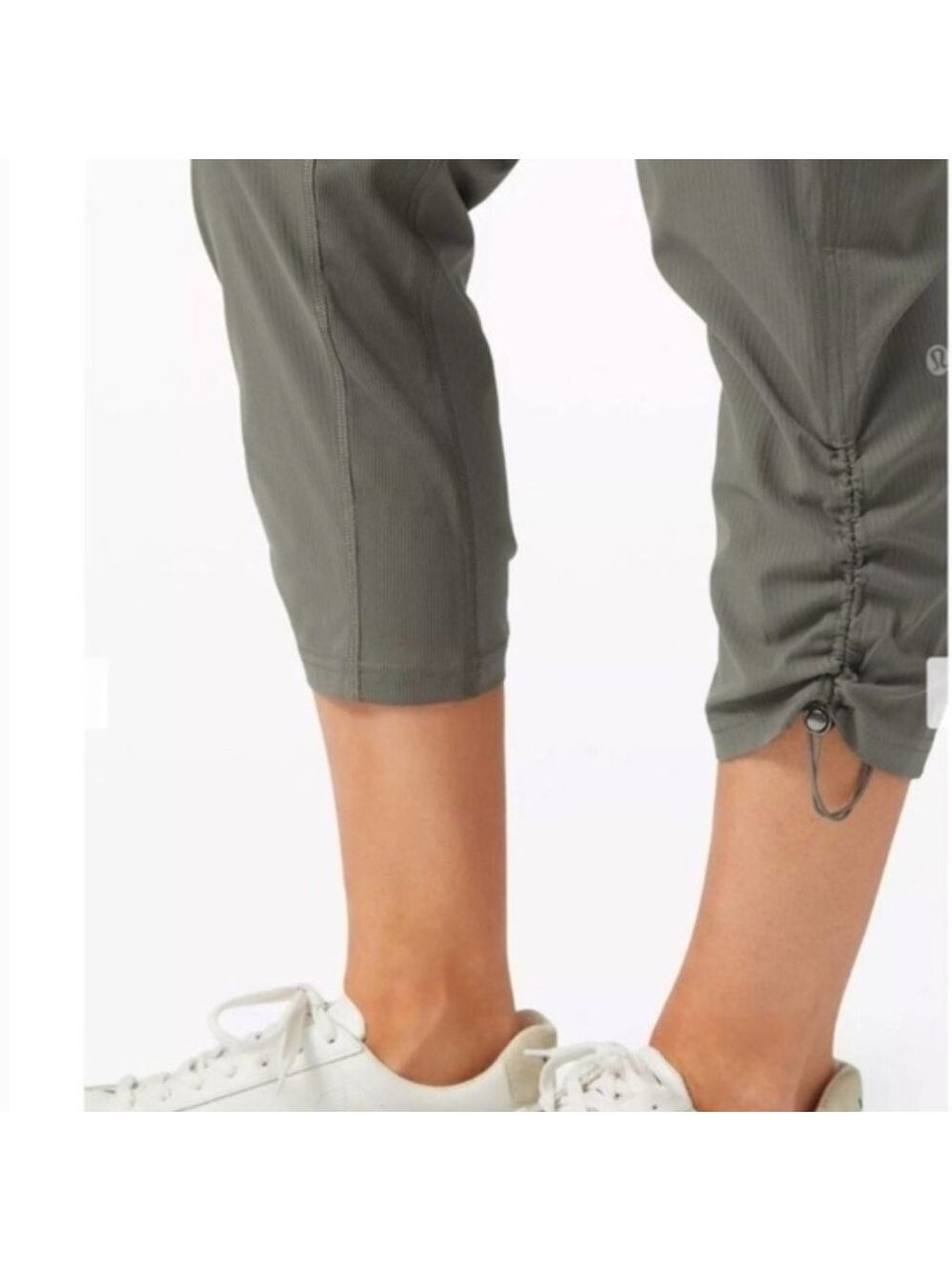 Lululemon Dance Studio Mid-Rise Khaki Green Athletic Pants Joggers Crop 25" Sz 4 - Picture 4 of 14